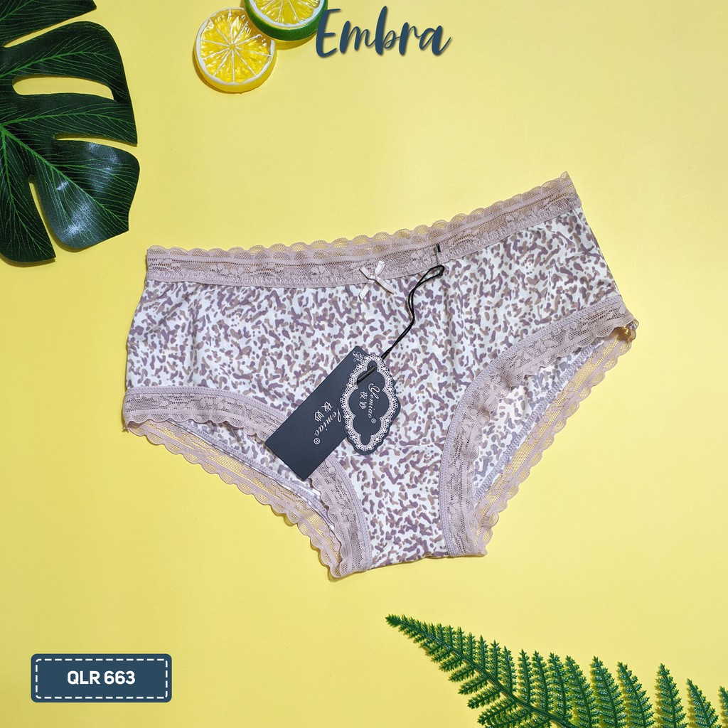 {Video + Ảnh thật} Quần lót Embra 🔞họa tiết báo🔞 viền ren cao cấp chất đẹp mê ly siêu hot | BigBuy360 - bigbuy360.vn