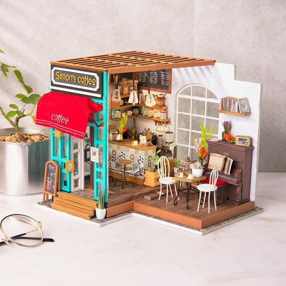 Mô Hình 3D Gỗ Nhà Tí Hon Robotime Simon's Coffee DG109