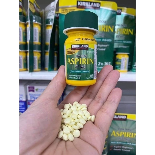 ( Set 2 Hộp)  Aspirin.81mg Kirkland Signature 365 Viên - Hàng Mỹ