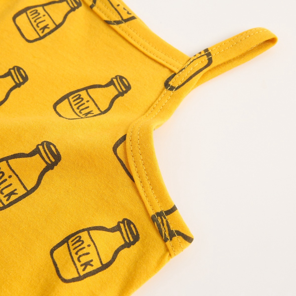 Bộ liền thân Sanlutoz không tay bằng cotton thời trang mùa hè cho bé gái