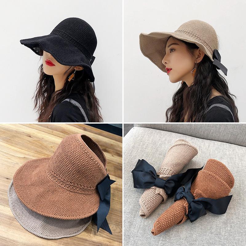 Mũ Cói Rộng Vành Chống Tia Uv Thời Trang Đi Biển Cho Nữ