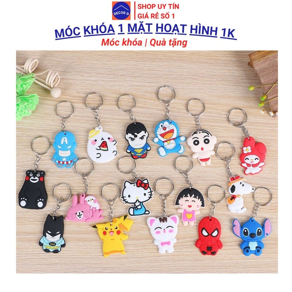 Móc khóa mặt hoạt hình nhiều mẫu mã từ silicon con vật siêu cute – Decor, quà tặng