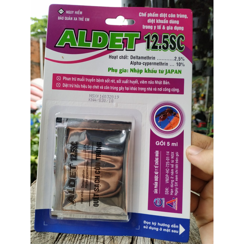 Chế phẩm trị côn trùng, diệt khuẩn dùng trong y tế và gia dụng- ALDET 12.5SC 5ML