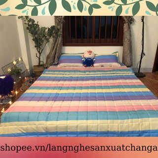Bộ chăn ga gối 5 món chăn hè poly cotton, Chăn ga làng nghề Hà Nội