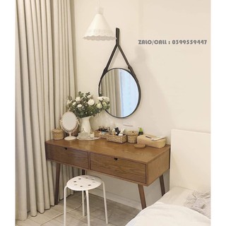Gương treo tường dây da