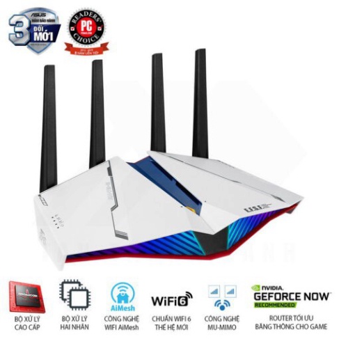 [MÃ ELBAU4 GIẢM 4%] Bộ phát sóng wifi (Router) ASUS AURA RGB RT-AX82U GUNDAM EDITION | Hai Băng Tần 2.4G & 5G - BH 3 năm