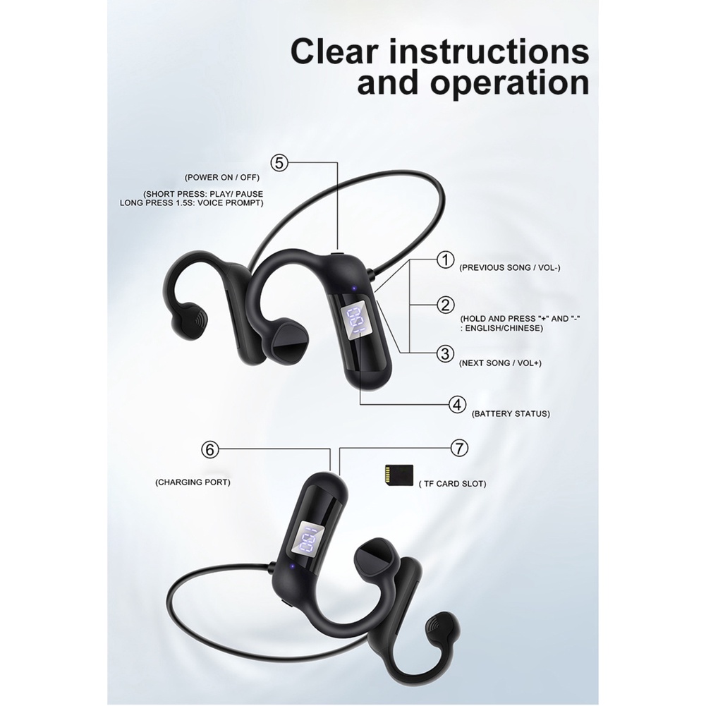 Tai Nghe AKZ-G1 z Bluetooth Có Màn Hình LCD Kỹ Thuật Số