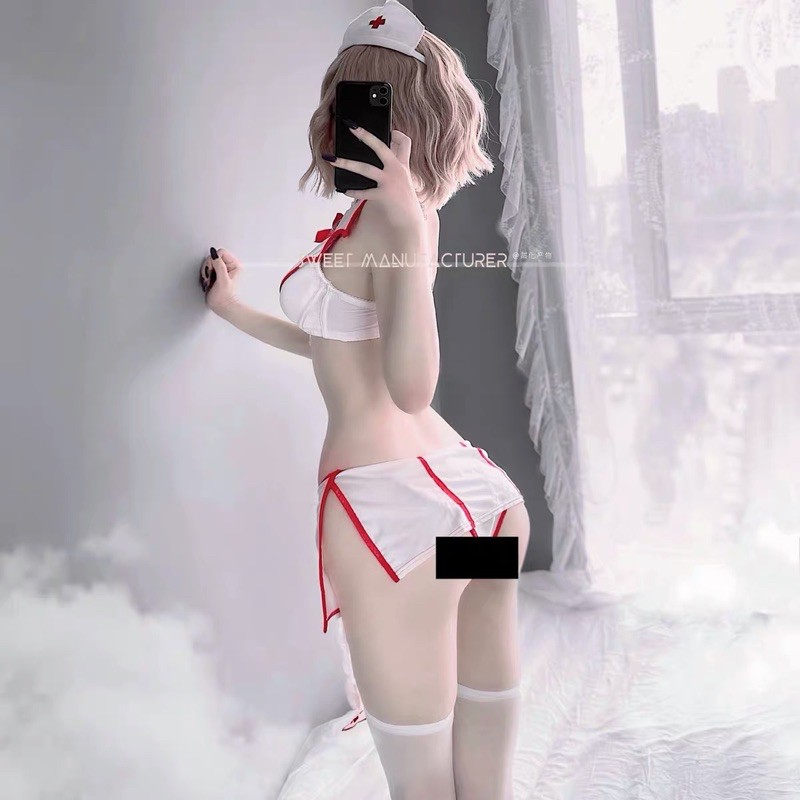 Cosplay nàng y tá gợi cảm quyến rũ• Nội Y Cao Cấp •Áo độn ngực có mút • Cosplay Sexy MY9654