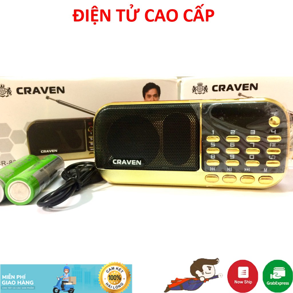 Loa thẻ nhớ Craven CR 836/836S đọc kinh phật dùng thẻ nhớ pin siêu trâu