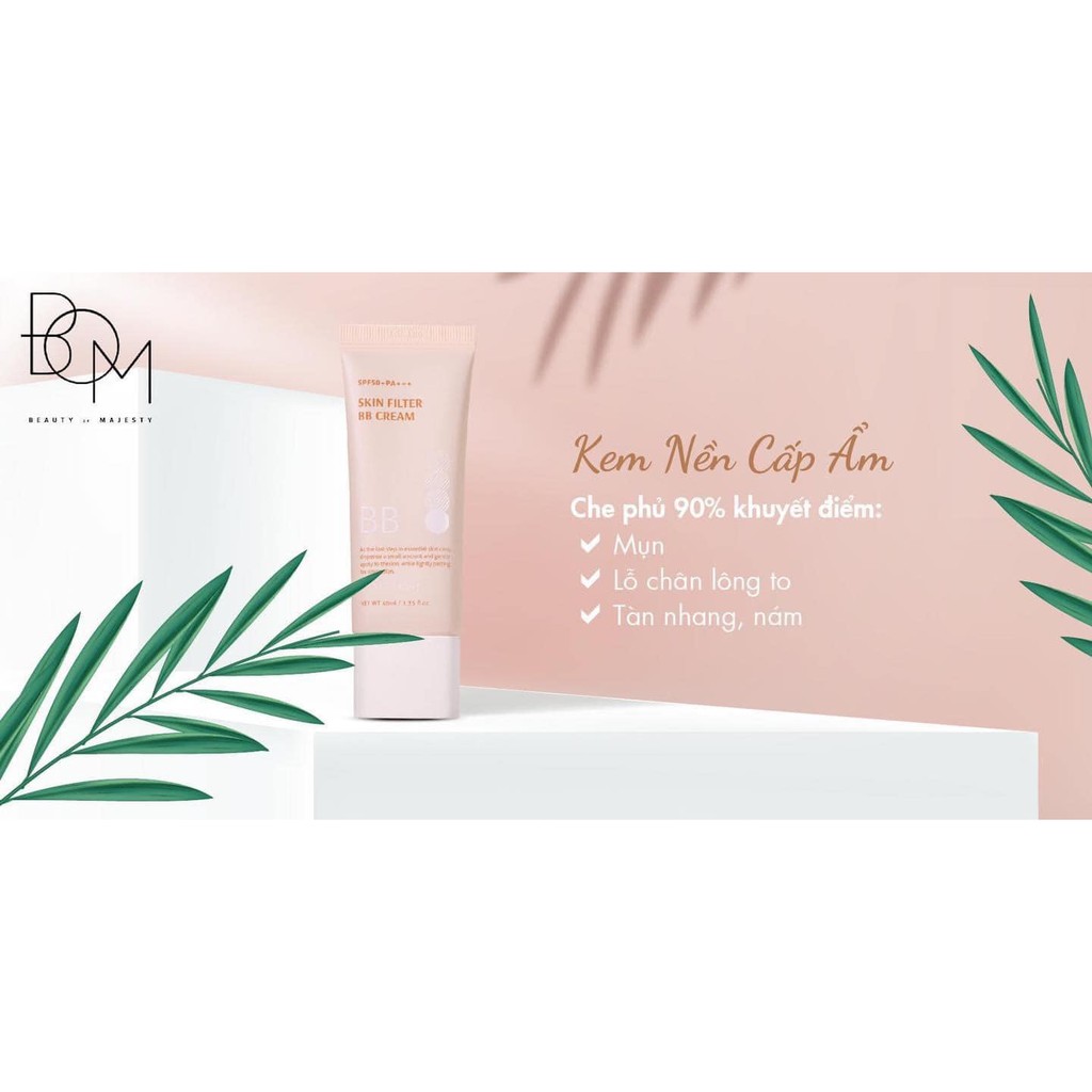 Kem nền mịn mướt, căng bóng da B.O.M Filter Light BB Cream