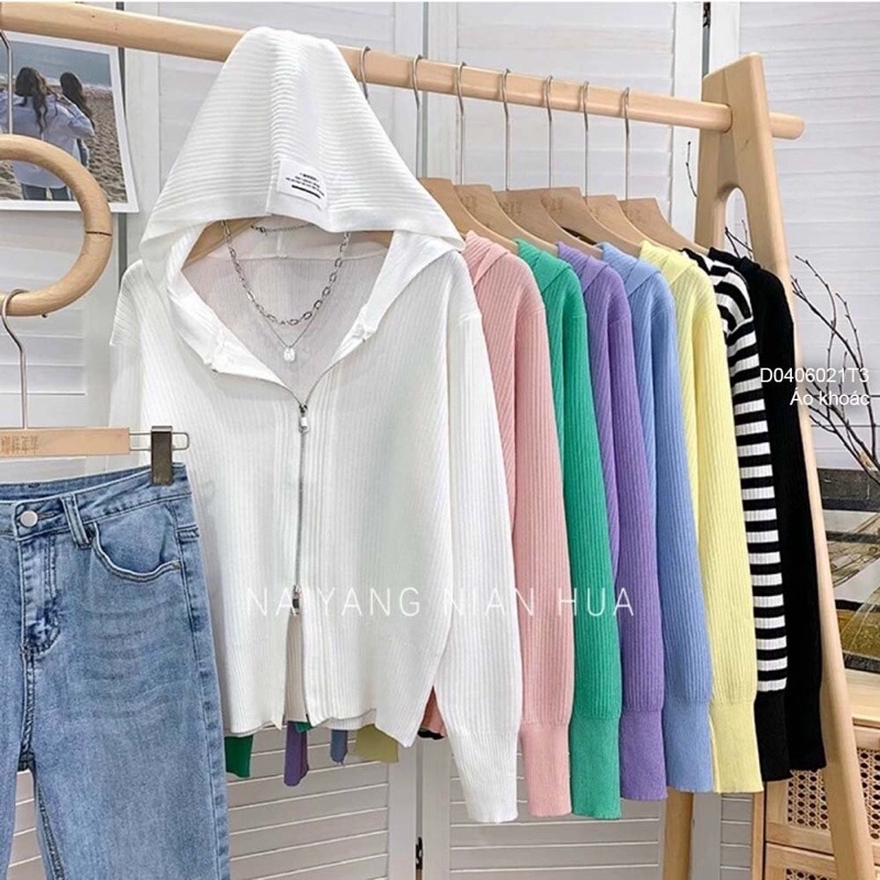 Áo khoác ngoài tay dài có nón khoá hai chiều hai loại TT0406