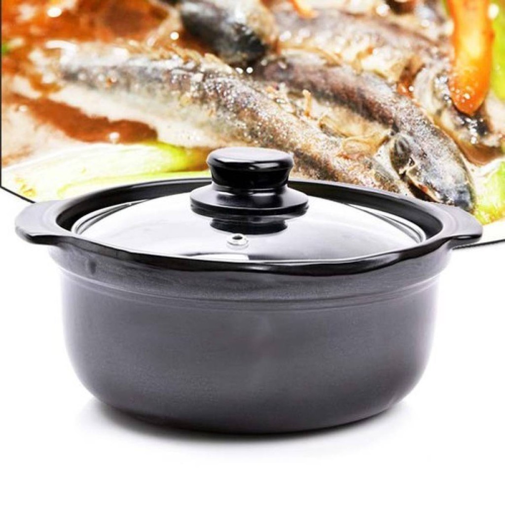 NỒI ĐẤT KHO THỊT CÁ DÀY DẶN 0.5,1,1.5,2L NẮP KÍNH