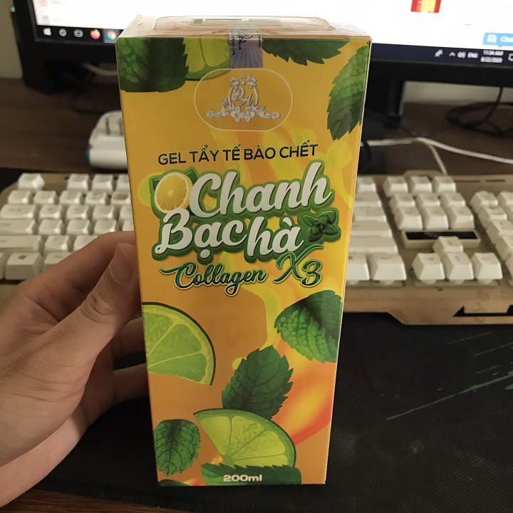 Gel tẩy tế bào chết chanh bạc hà collagen x3 200ml (Hàng xịn) | BigBuy360 - bigbuy360.vn