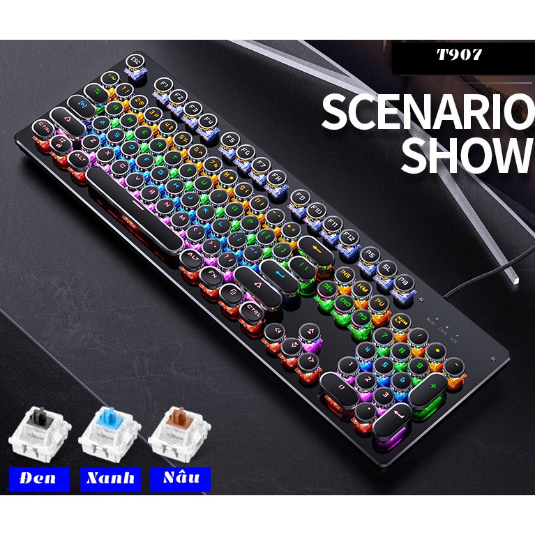 Bàn Phím Cơ T907 - T900 Hơn 20 Chế độ LED Chơi Game Máy Tính, PC, Laptop