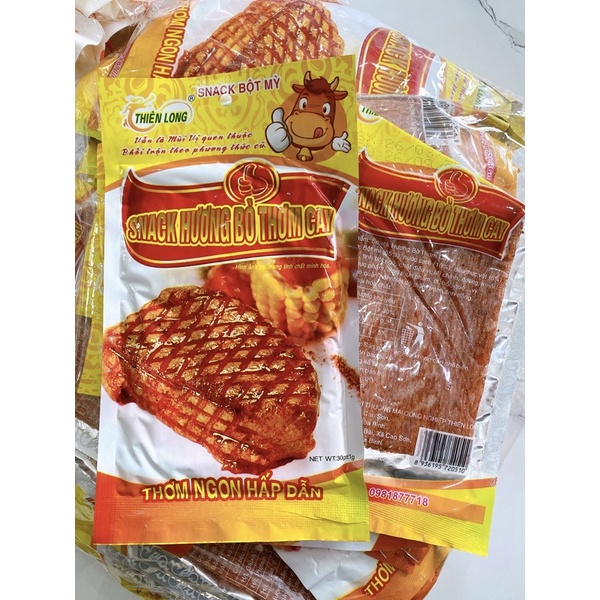 Snack Bò Thơm Cay Xé Miếng, Cay Cay Nội Địa , Đồ Ăn Vặt Tuổi Thơ Ăn Cùng Pon Pon