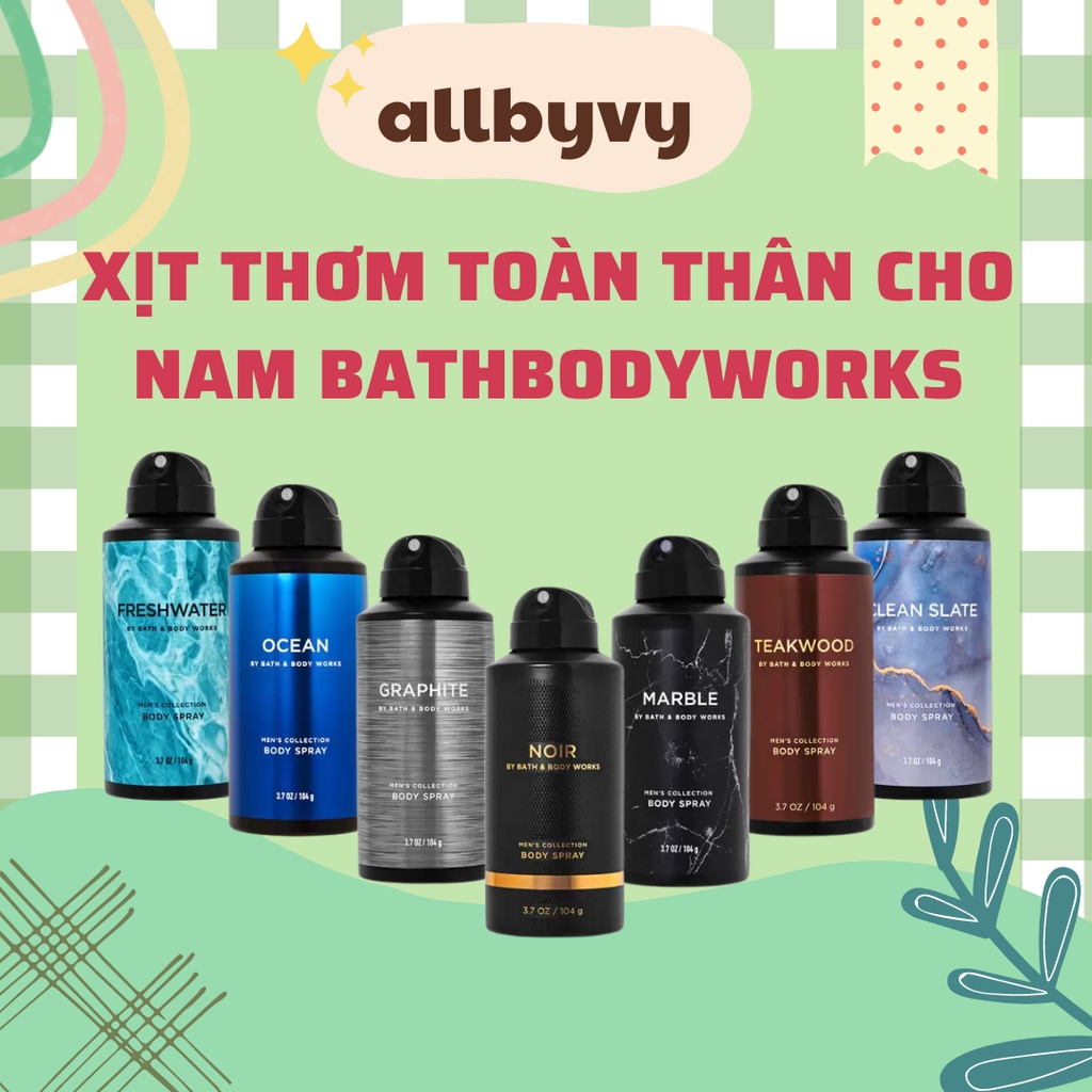 XỊT THƠM TOÀN THÂN CHO NAM BATHBODYWORKS