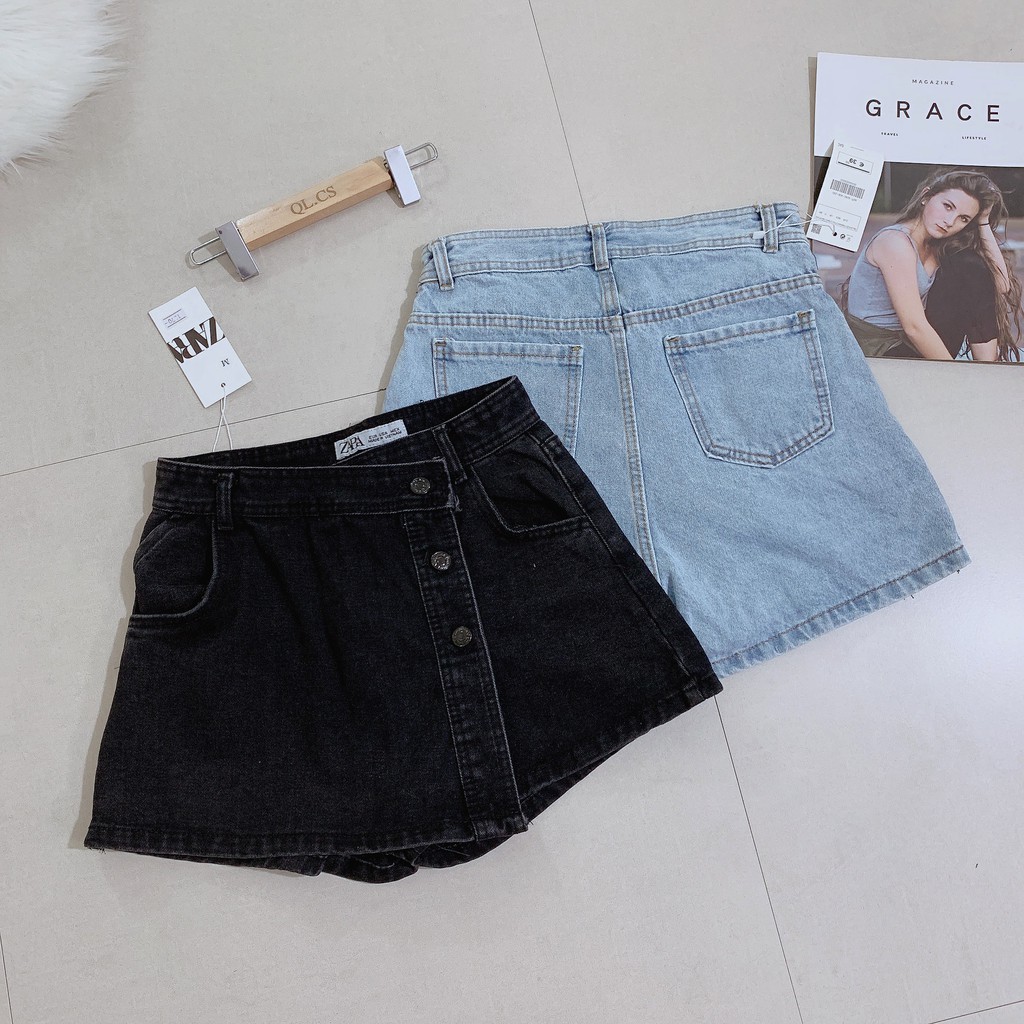 CVN9 - CHÂN VÁY JEAN NỮ VẠT CHÉO 2 MÀU | BigBuy360 - bigbuy360.vn