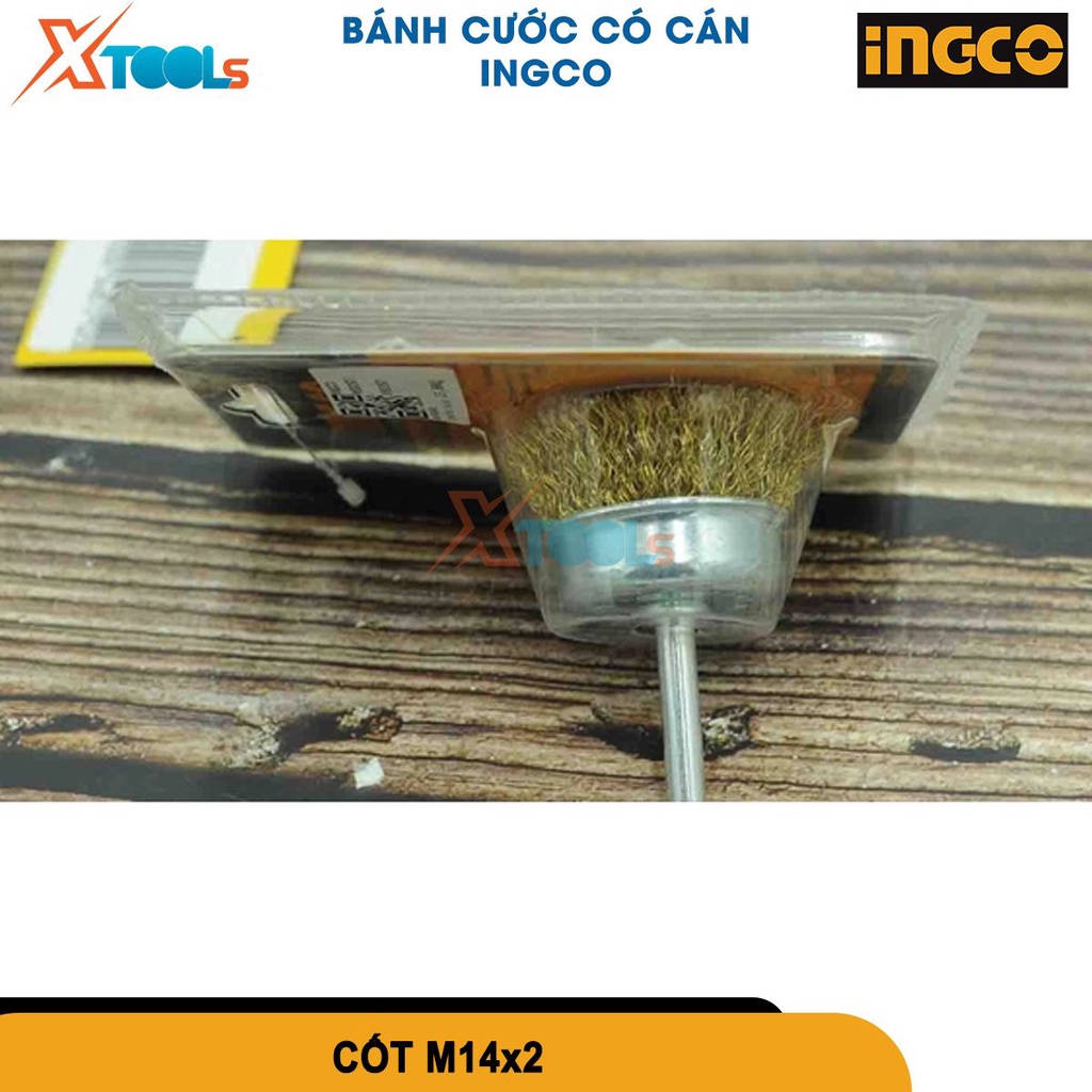 Chén cước có cán INGCO bánh cước có cán kích thước 50mm(2&quot;) -  75mm(3&quot;) cốt M14 x 2 [chính hãng][xtools]