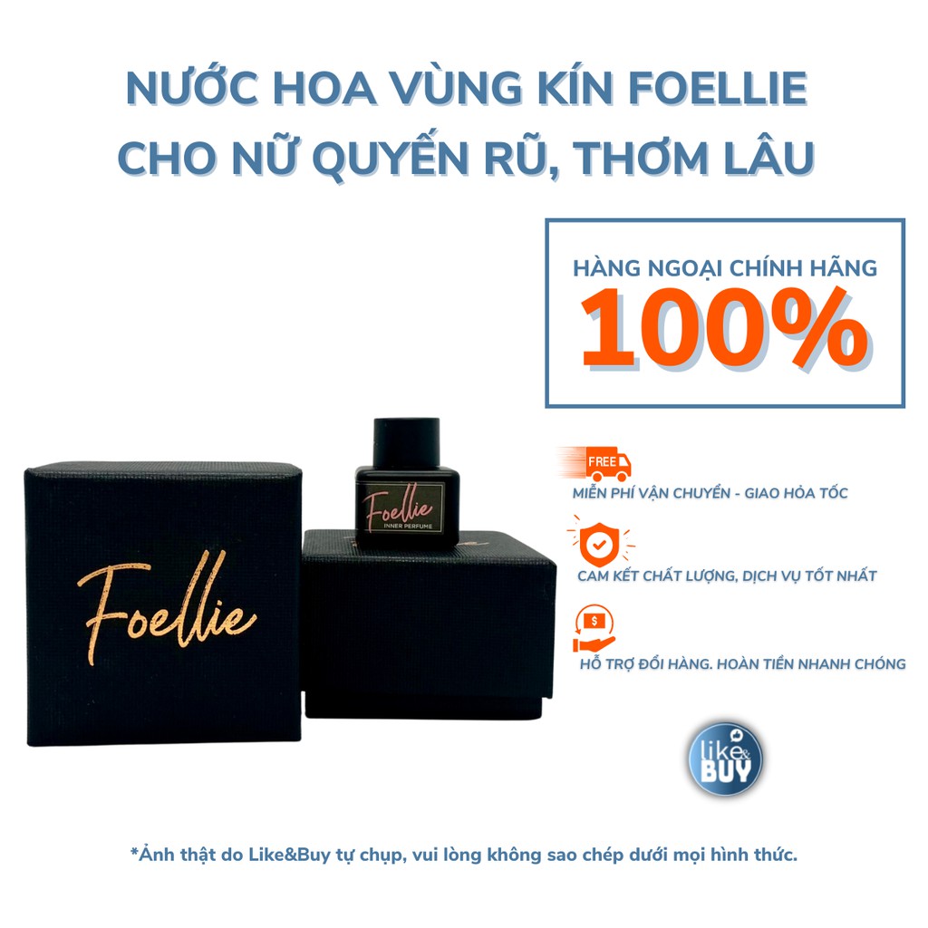Nước hoa vùng kín Foellie Eau De Bijou màu đen mùi hương thơm lâu 5ml - hàng ngoại Like&Buy