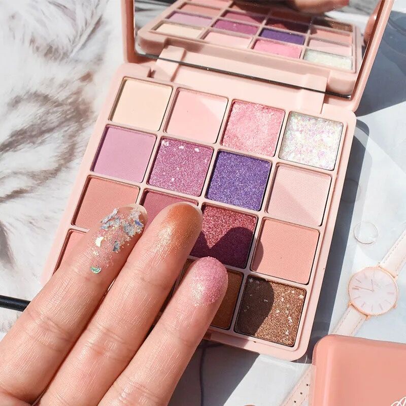 Bảng phấn trang điểm mắt 16 màu sắc lì ánh nhũ lên màu cực chuẩn quyến rũ thời trang