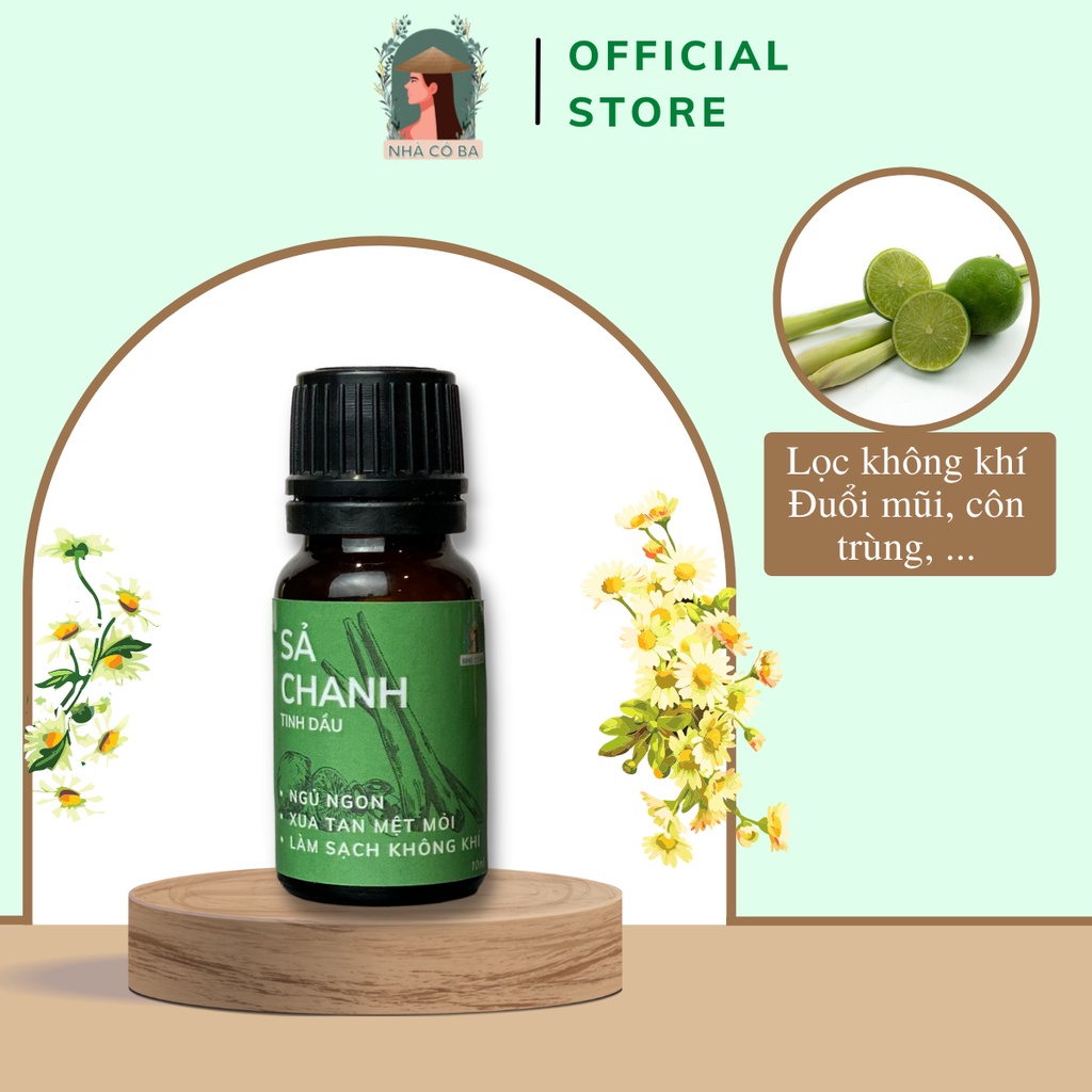 Tinh dầu thiên nhiên Nhà cô ba nguyên chất, xông phòng, nhiều mùi, 10ml