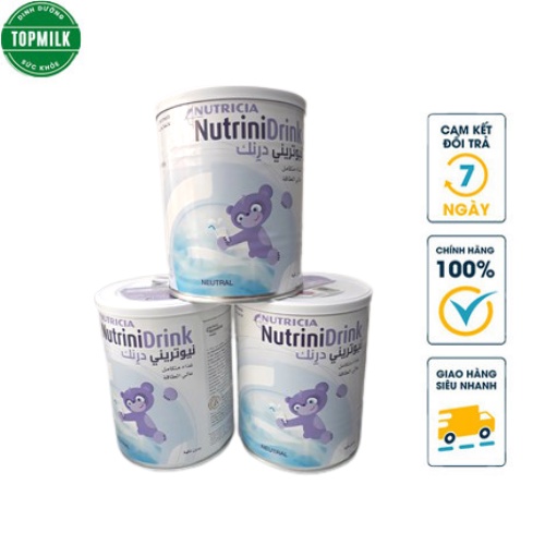 Sữa bột Nutrinidrink Vị Trung Tính 400gram, sữa cao năng lượng cho trẻ suy dinh dưỡng, kém hấp thu, giúp trẻ tăng cân