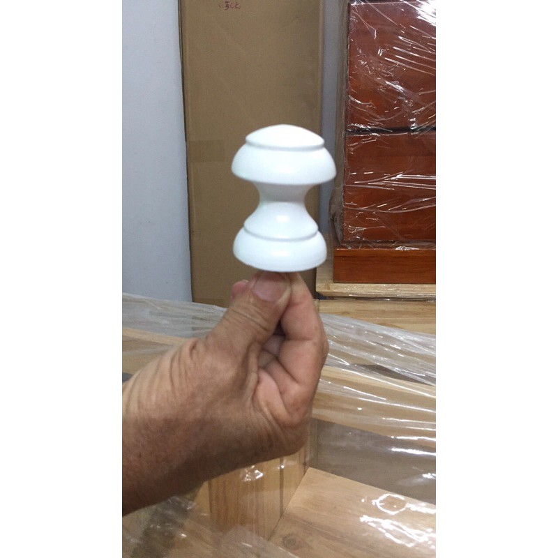 Núm vén màn gỗ xà cừ bền đẹp màu trắng dài 5cm