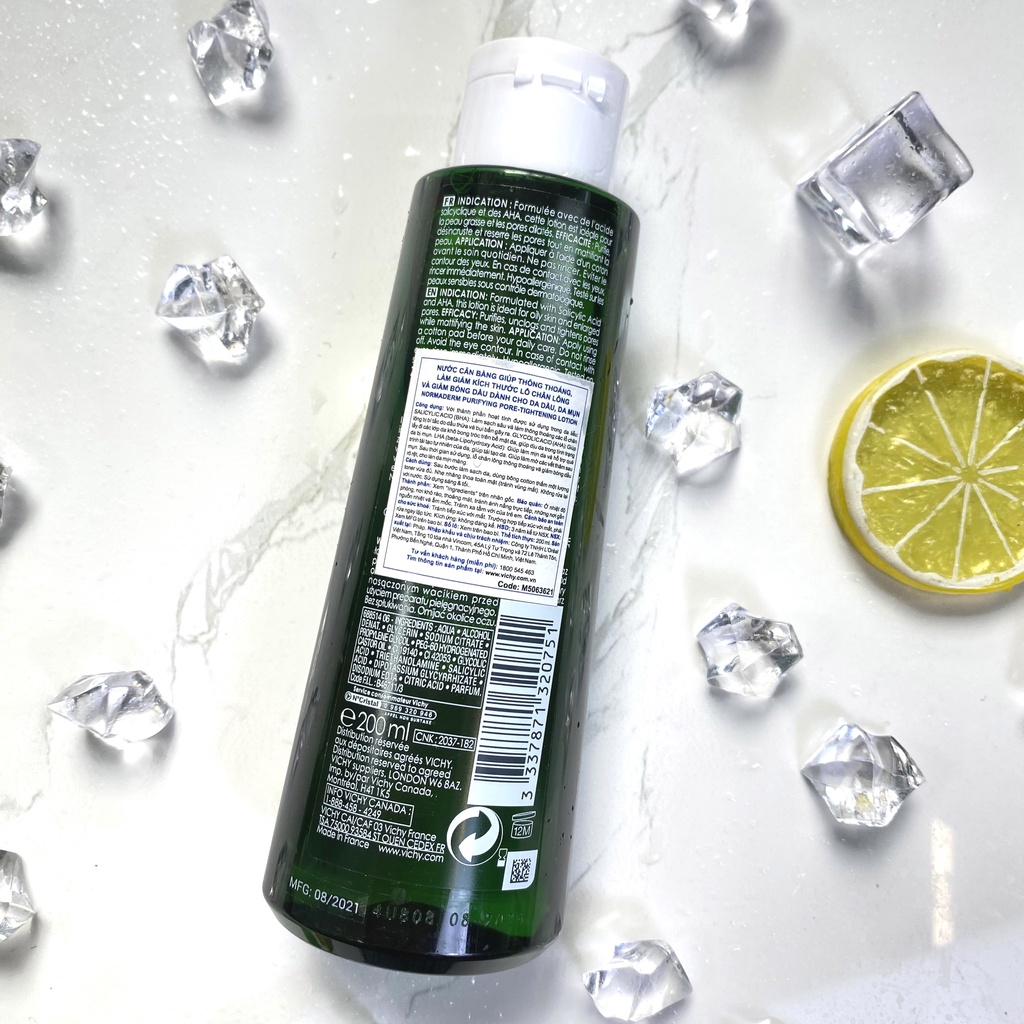 Nước Cân Bằng Giúp Da Thông Thoáng Vichy, Giảm Bóng Dầu Và Làm Se Khít Lỗ Chân Lông Dành Cho Da Dầu, Mụn