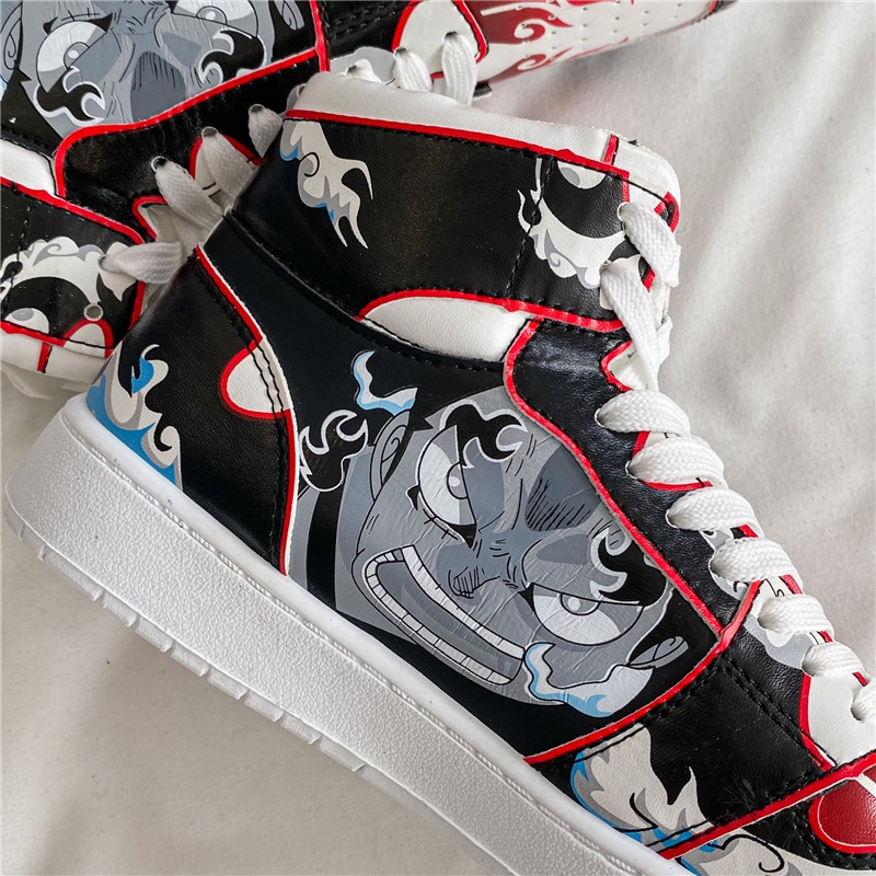 Giày thể thao cổ cao in họa tiết anime One Piece thời trang kích thước 36-44