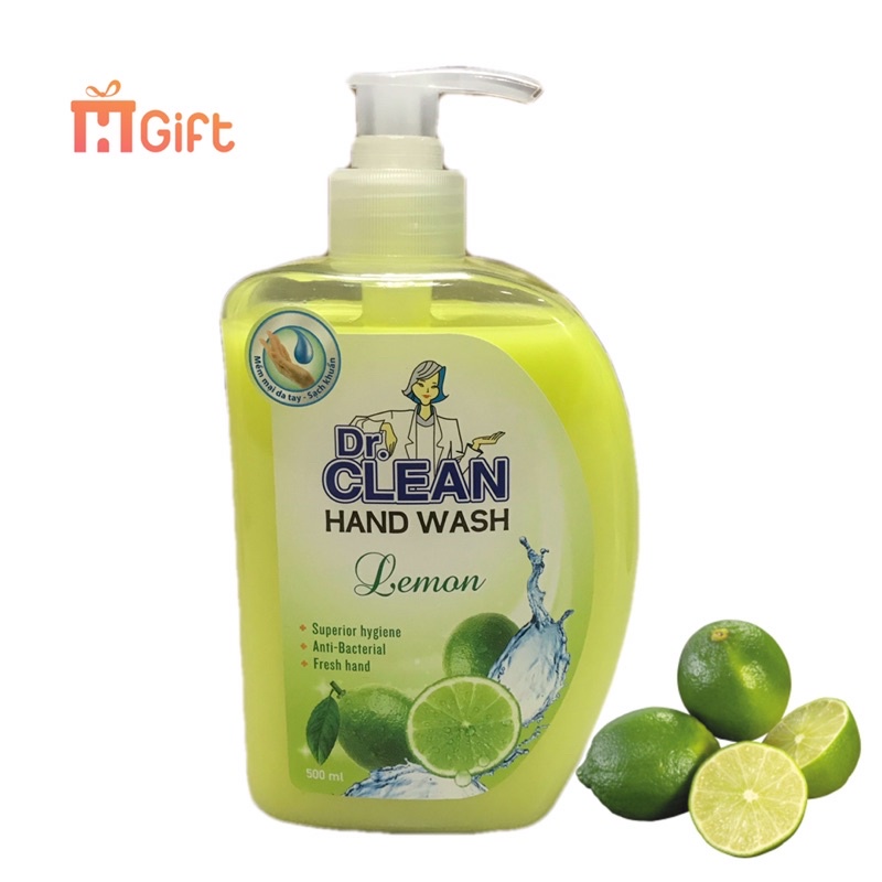 [ CHÍNH HÃNG] Nước rửa tay, nước rửa tay diệt khuẩn dưỡng da Dr.Clean 500ml,1lit