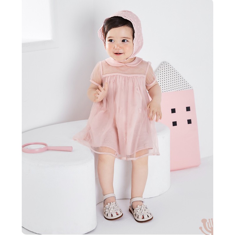 (0-3 tuổi) Set váy voan kèm mũ bé gái hãng BALABALA 20022111101360334 màu hồng (ảnh và video thật)