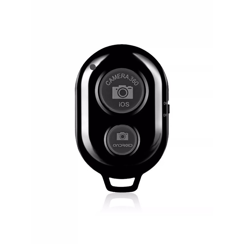 Remote chụp hình Nút bấm điều khiển chụp ảnh từ xa cho điện thoại Bluetooth Shutter (Màu Đen)