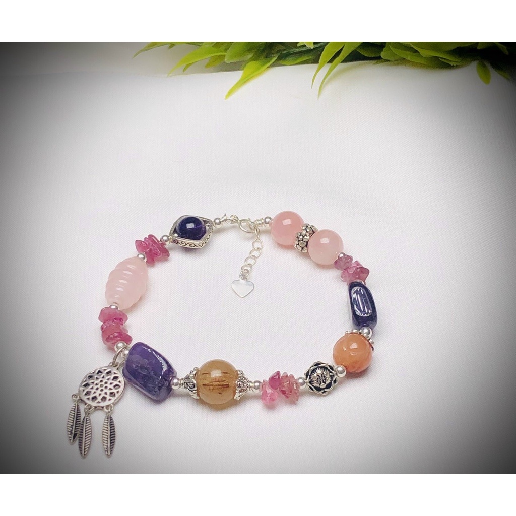 Vòng tay đá T.A Quartz mix bạc 925