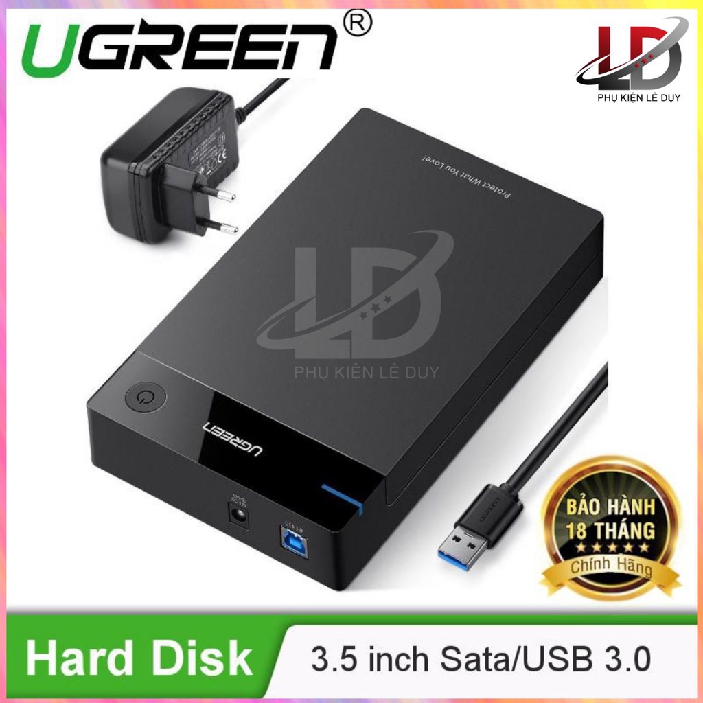 Box đựng ổ cứng 3.5 inch Sata/USB 3.0 hỗ trợ 10TB UGREEN 50422