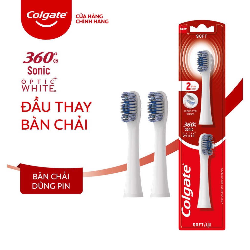 [Mã FMCGCOL giảm 8% đơn 250K] Bộ 2 đầu thay bàn chải điện Colgate Sonic 360 Charcoal