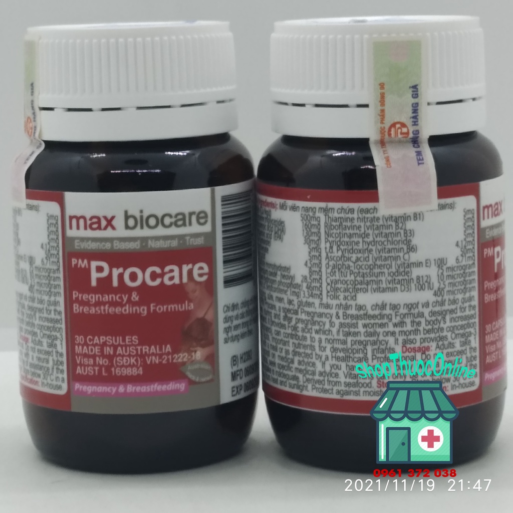 PM Procare / Procare Diamond - Vitamin tổng hợp chuyên dùng cho phụ nữ có thai và cho con bú