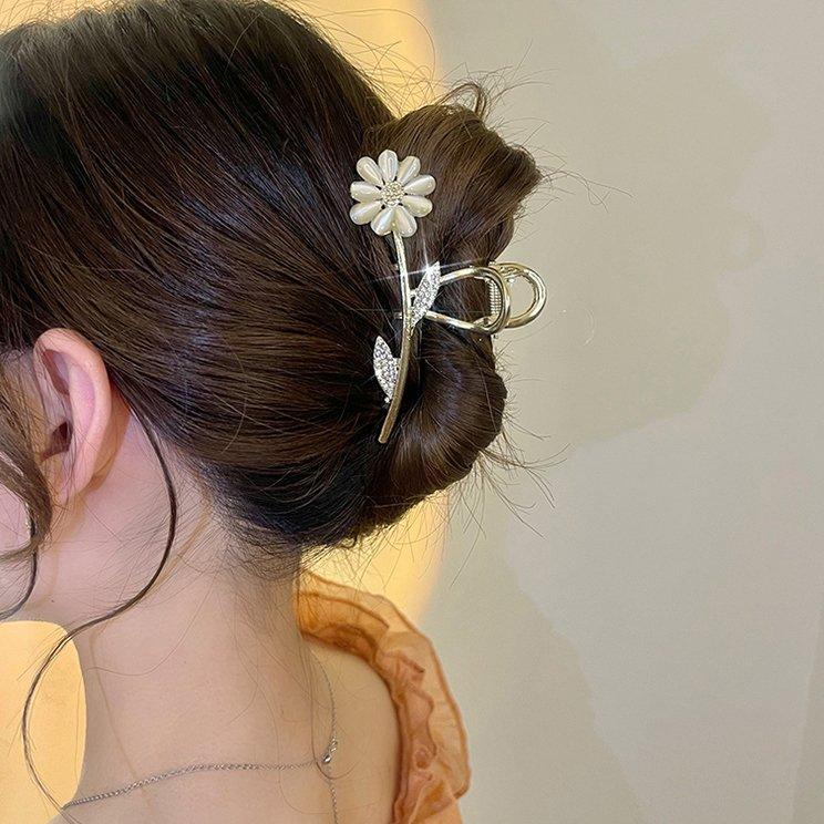 Kẹp tóc càng cua hình hoa đính đá thời trang nữ tính hiện đại Annie T16