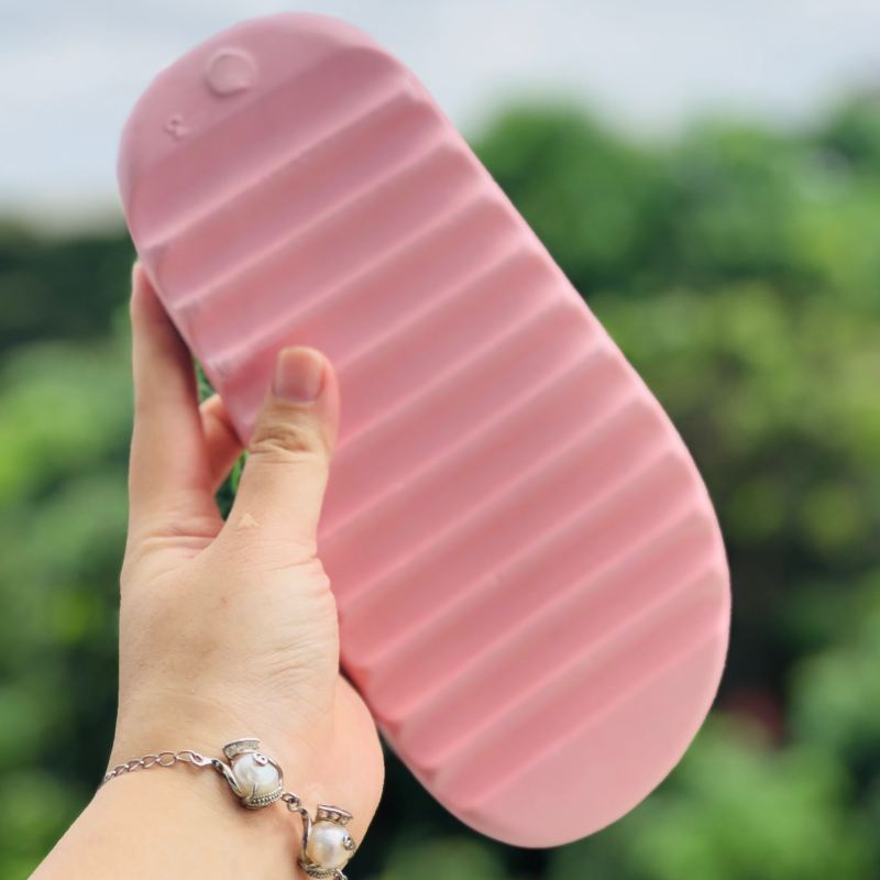 Dép unisex ❤️FREESHIP + Hộp❤️ dép đúc bánh mì slide quai ngang thể thao nam nữ đế in logo DAs, Y.Z-hồng