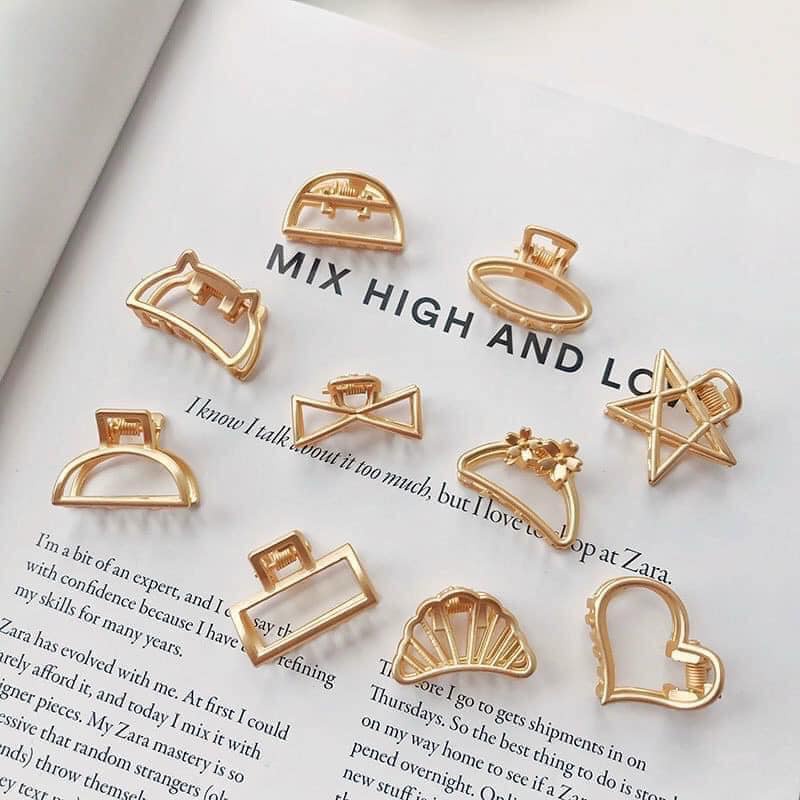 Set 8 Kẹp tóc càng cua loại nhỏ Hàn Quốc (MÀU VÀNG)
