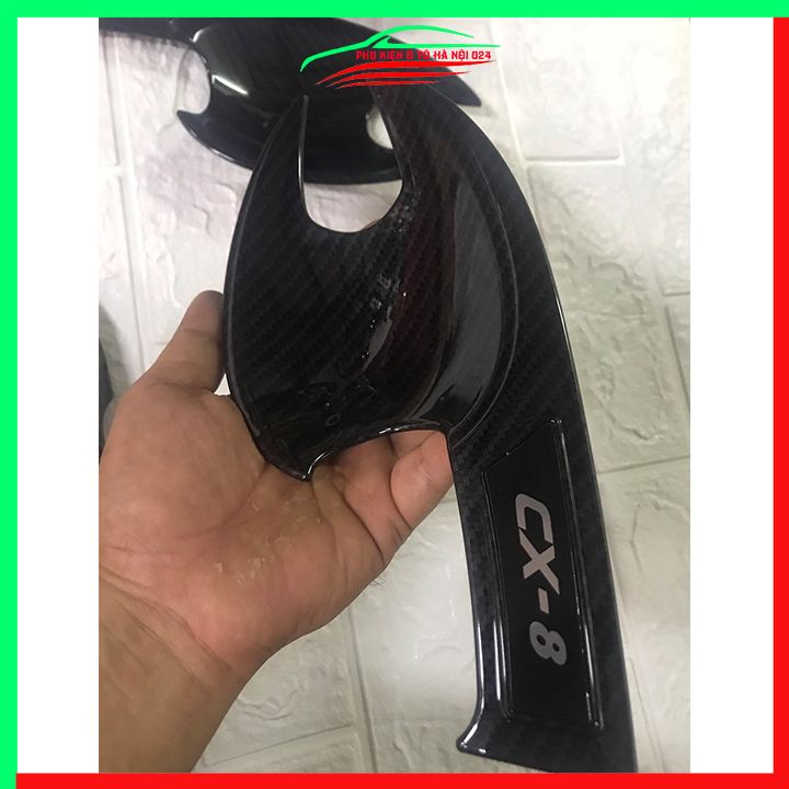 Ốp tay hõm Mazda CX8, CX-8 2018-2023 vân Carbon chống trầy bảo vệ cửa xe ô tô