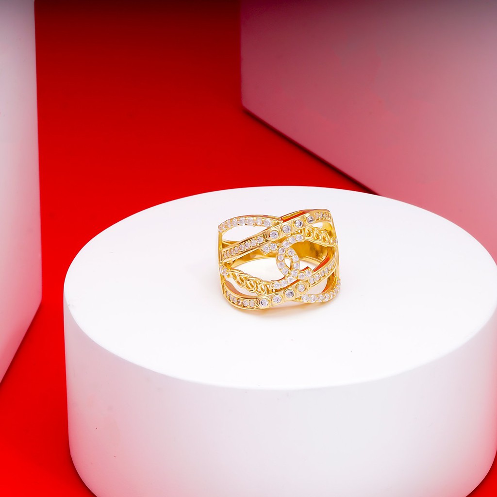 Nhẫn nữ đính xoàn mạ vàng 18K cao cấp (giá tốt nhất) N465149-130