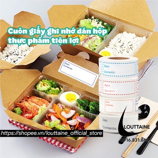 Giấy note ghi chú cuộn giấy ghi nhớ dán hộp thực phẩm cuộn 125 mếng thông minh tiện lợi