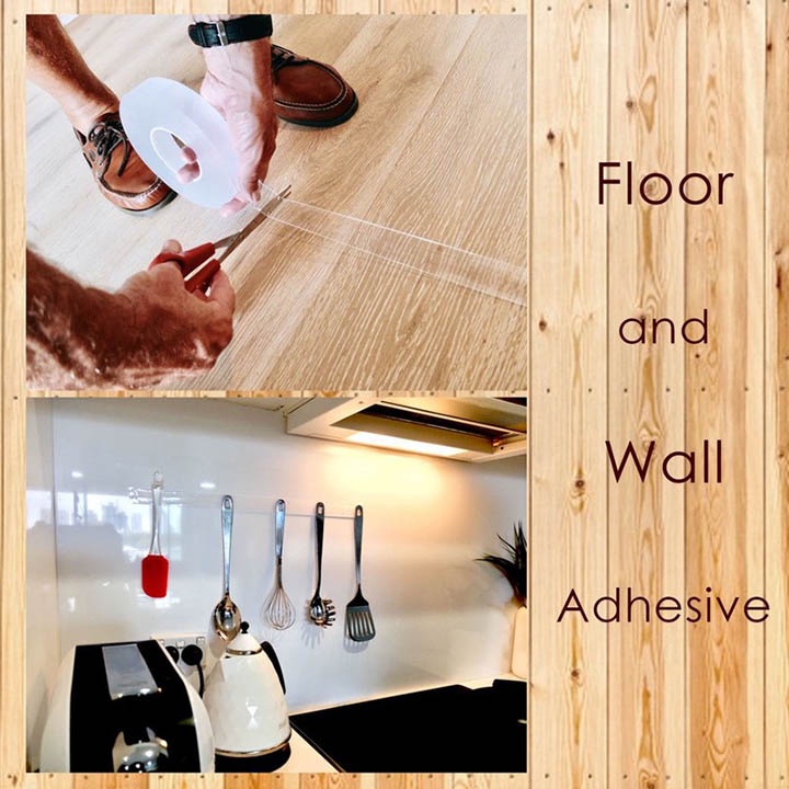 Băng dính 2 hai mặt keo dán trắng đa năng trong suốt 3m,5m siêu tiện lợi