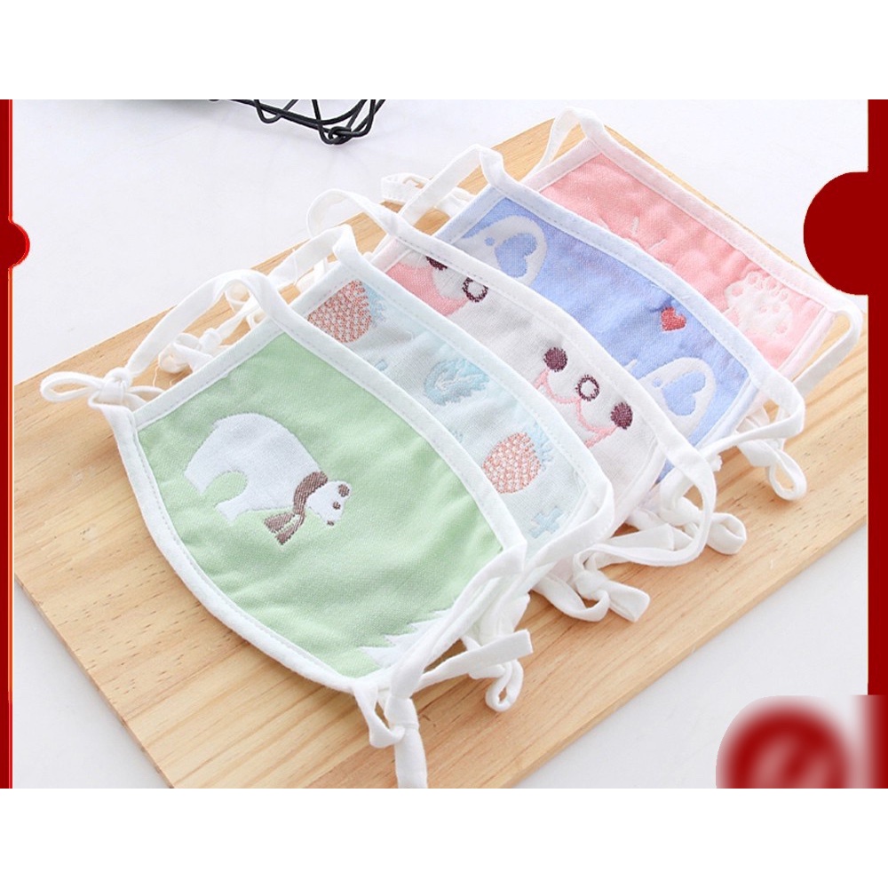 Khẩu Trang Sợi Tre 6 lớp Cho Bé Xuất Nhật Có Dây Điều Chỉnh Tiện Dụng