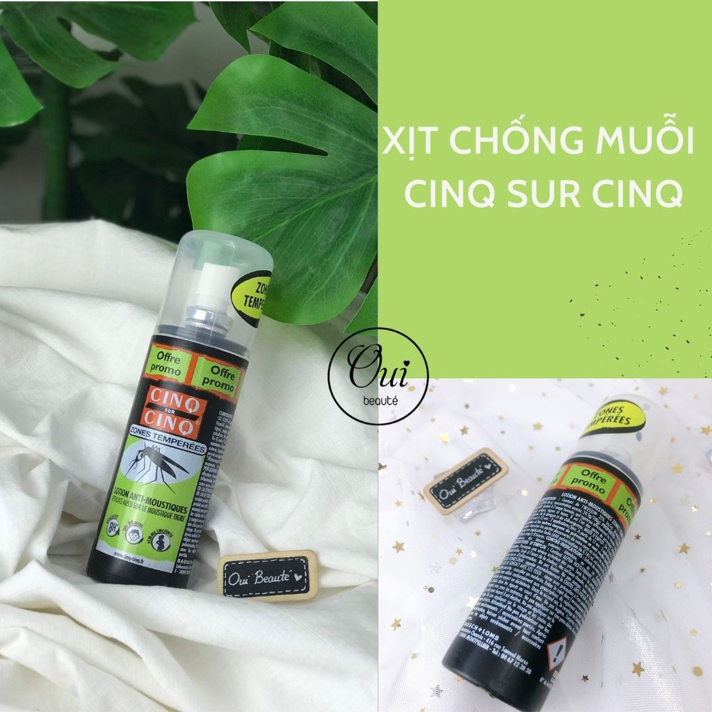 Xịt chống muỗi CINQ sur CINQ, xịt phòng ngừa côn trùng Pháp 100ml Ouibeaute