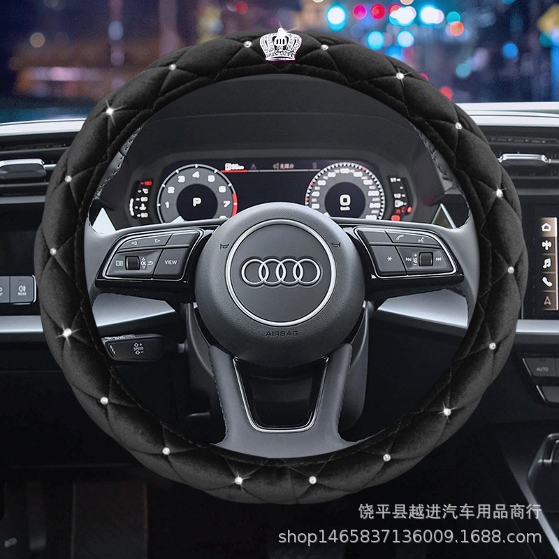 Bọc vô lăng tay lái ô tô xe hơi cao cấp đính đá gắn vương miện dùng chung cho các dòng xe.