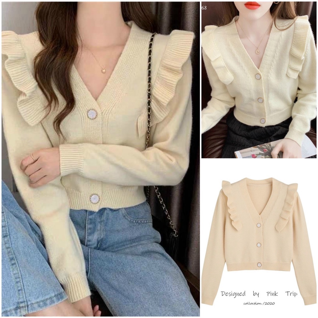 Áo Len Nữ,Áo Len Crotop Vai Bèo Quảng Châu hàng loại 1 dày dặn,cầm chắc tay, ko xù sổ Cực kỳ dễ mix đồ | BigBuy360 - bigbuy360.vn