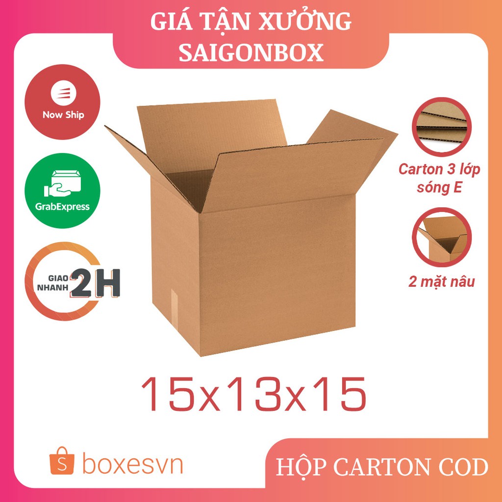 Combo 20 thùng hộp carton size 15x13x15 cm để đóng gói hàng hóa