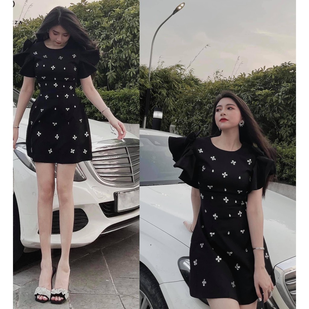 Đầm dự tiệc, dạo phố đính đá tay cánh tiên xinh xắn - Tina Dress