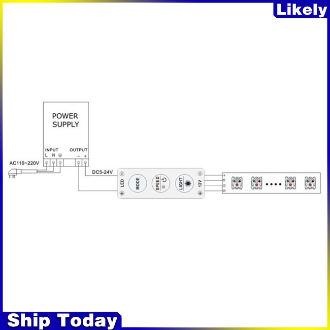Bộ điều khiển độ sáng đèn LED 3 nút màu sắc đơn giản